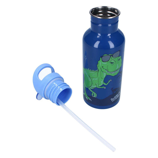 Vadobag prêt dino drinkfles en schoolbeker - blauw - stainless steel - 500 ml