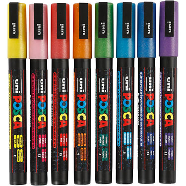 Http: www.cchobby.nl posca-marker-afm-pc-3ml-lijndikte-0-9-1-3-mm-glitterkleuren-8-stuk-1-doos