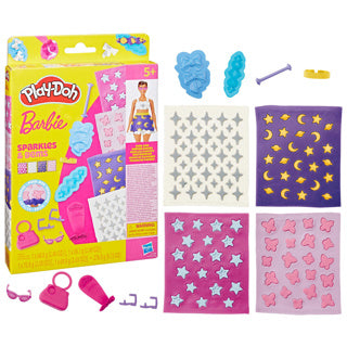 Play-doh -patronenpakket barbie glitter en edelstenen - navulset - boetseerklei