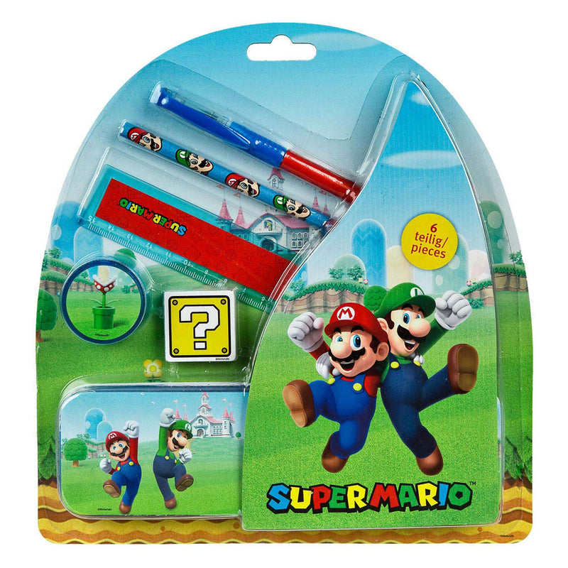 Load image into Gallery viewer, Undercover gmbh super mario schoolset in blik, 7dlg.
