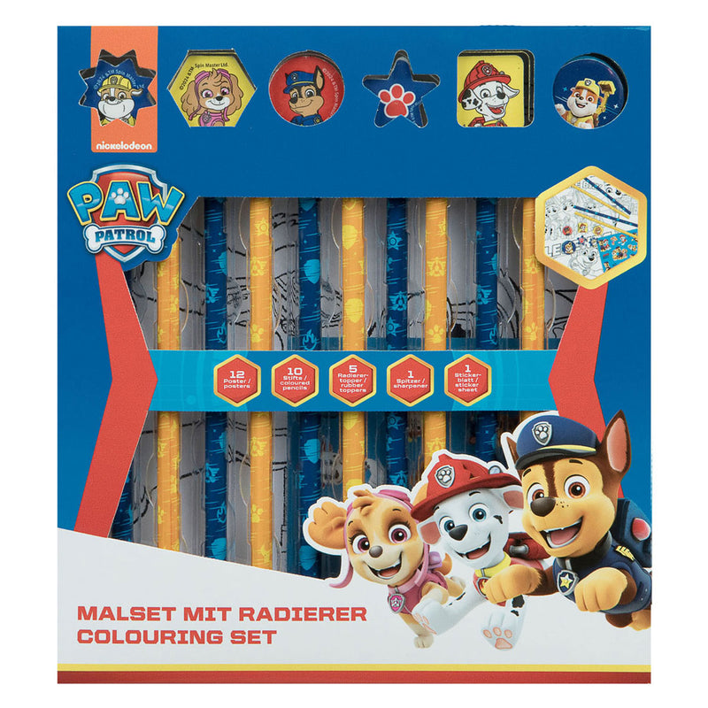 Load image into Gallery viewer, Undercover kleurset met gummen paw patrol, 29dlg.
