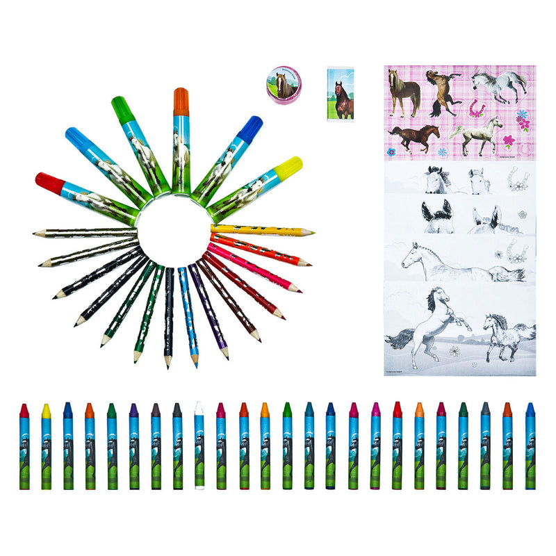 Load image into Gallery viewer, Undercover kleurkoffer paarden, 51dlg.
