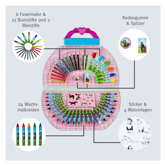 Undercover kleurkoffer paarden, 51dlg.