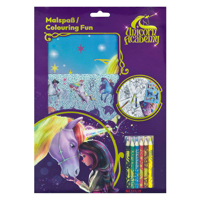 Load image into Gallery viewer, Undercover unicorn academy kleurset met stickers en potloden
