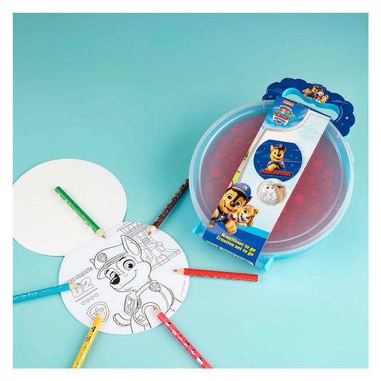 Undercover paw patrol creatieve knutselset in draagkoffer voor kinderen.