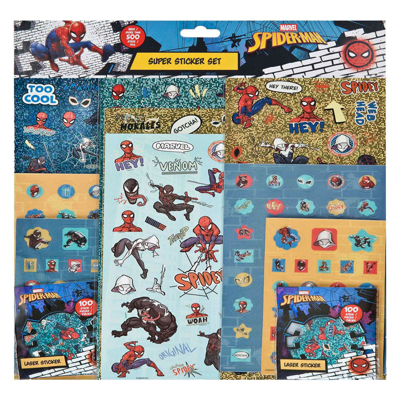 Load image into Gallery viewer, Undercover super sticker set spiderman - 500+st.
