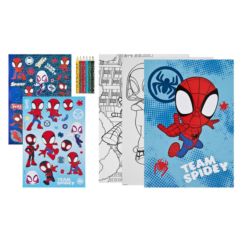 Load image into Gallery viewer, Undercover kleurblok spidey met kleurpotloden en stickers
