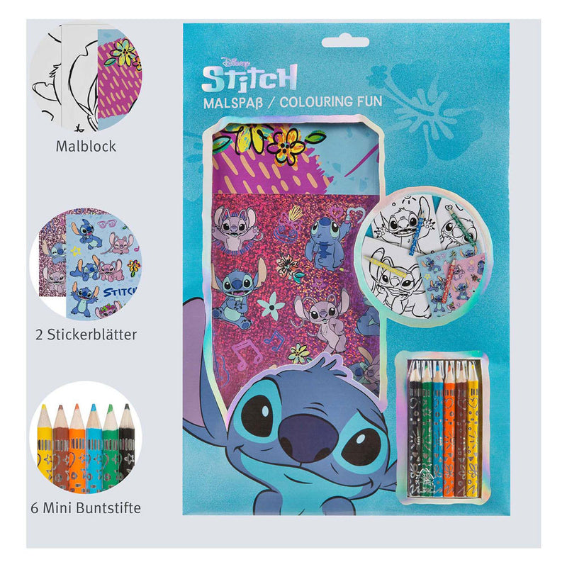 Load image into Gallery viewer, Undercover kleurblok stitch met kleurpotloden en stickers
