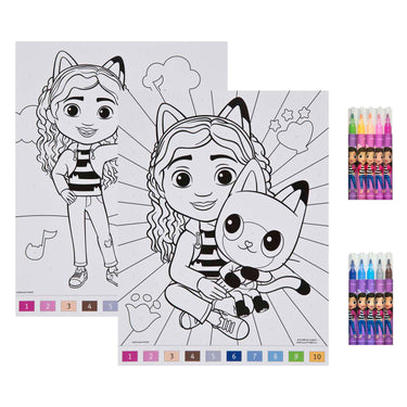 Undercover kleuren op nummer set gabby's poppenhuis