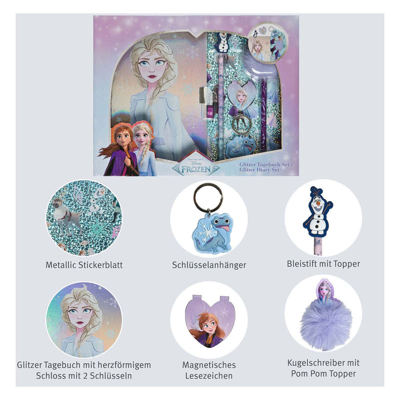 Load image into Gallery viewer, Undercover glitter dagboek set frozen - 6dlg.
