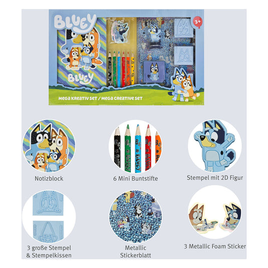 Undercover mega kleur en stempel set bluey