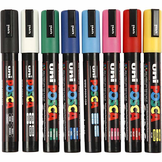 Http: www.cchobby.nl posca-marker-afm-pc-5m-lijndikte-2-5-mm-medium-diverse-kleuren-8-stuk-1-doos