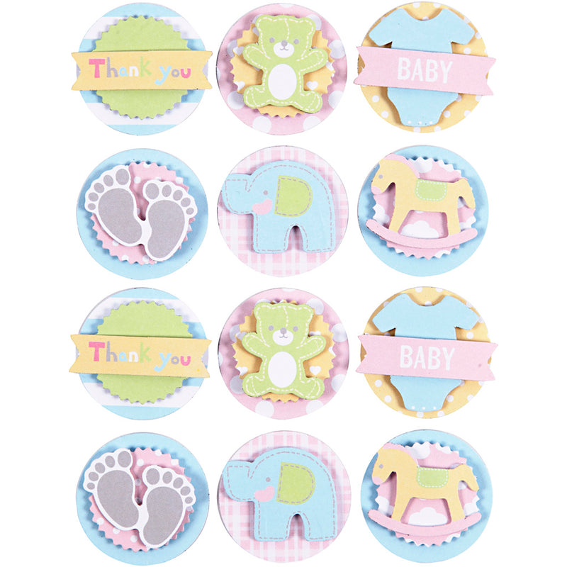 Afbeelding laden in galerijviewer, Https: www.cchobby.nl 3d-baby-stickers-baby-d-35-mm-dikte-5-mm-1-vel
