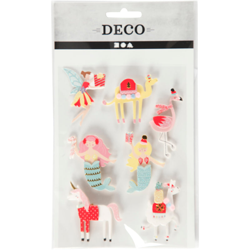 Afbeelding laden in galerijviewer, Https: www.cchobby.nl 3d-stickers-flamingo-lama-zeemeermin-h-50-60-mm-b-30-45-mm-dikte-7-mm-7-stuk-1-doos
