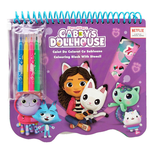 Ty gabby's poppenhuis kleurblok met stiften en sjablonen