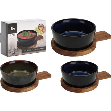 Excellent houseware serveerset 2-delig schaaltje op plankje
