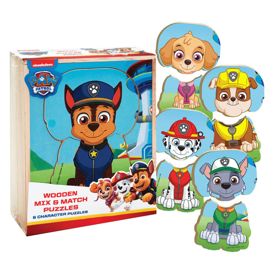 Paw patrol houten mix match puzzel