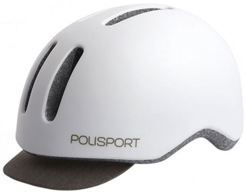 polissport helmet commuter matt white/grey l 58-61cm