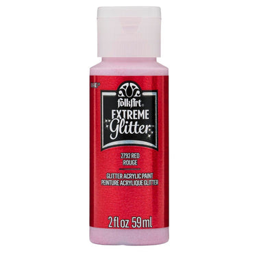 Folkart • extreme glitter acrylic paint red 59ml