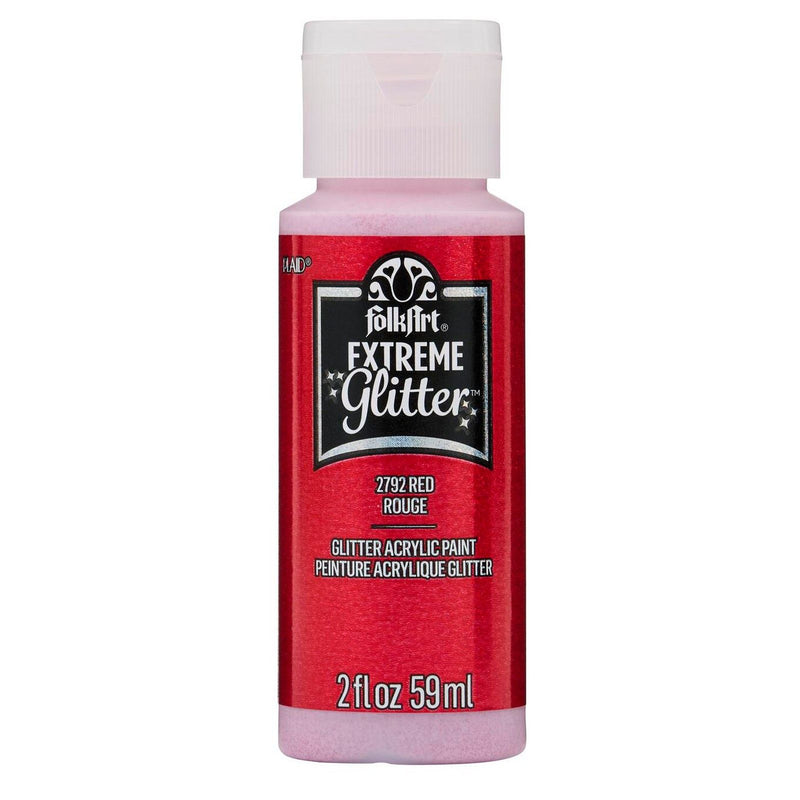 Load image into Gallery viewer, Folkart • extreme glitter acrylic paint red 59ml

