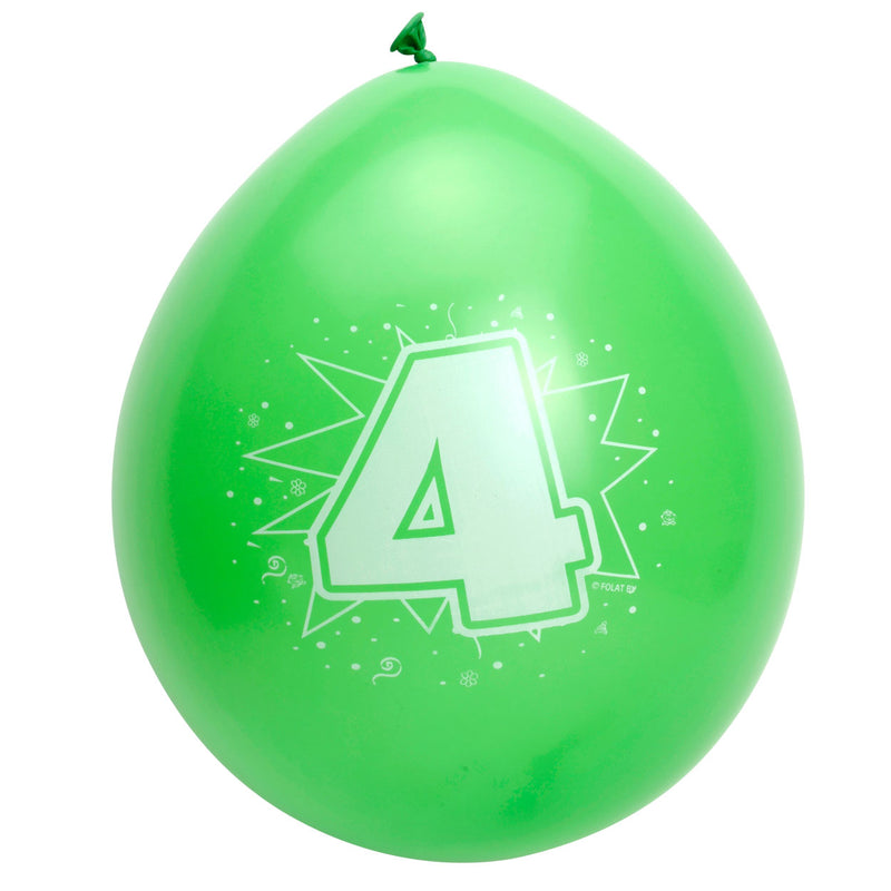 Load image into Gallery viewer, Folat bv cijfer ballonnen 4 jaar, 8st.
