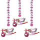 Folat roze hangdecoratie, 3st.