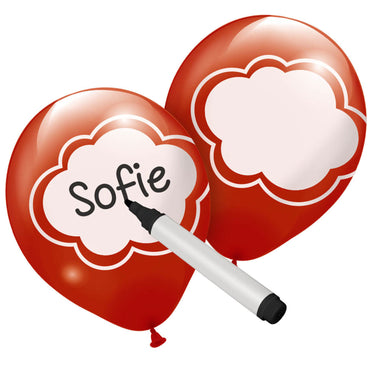 Folat bv beschrijfbare ballonnen gekleurd, 6st.
