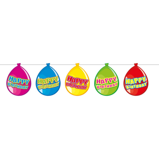 Folat bv vlaggenlijn ballonnen happy birthday, 10mtr.