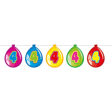 Folat bv vlaggenlijn ballonnen 4 jaar, 10mtr.