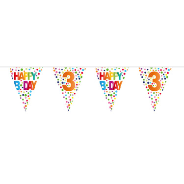 Folat bv vlaggenlijn confetti 3 jaar, 10mtr.