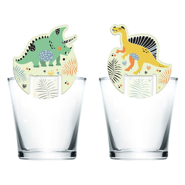 Folat bv glasdecoratie dino roars, 6st.