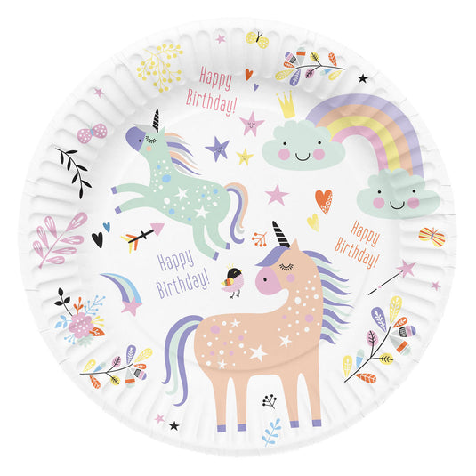 Folat bv borden unicorns rainbows, 8st.