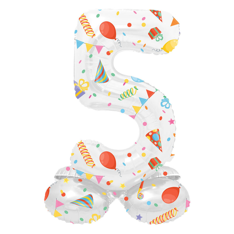 Load image into Gallery viewer, Folat bv staande folieballon joyful party cijfer 5 -72cm
