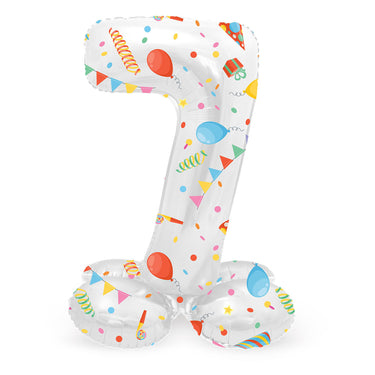 Folat bv staande folieballon joyful party cijfer 7 -72cm