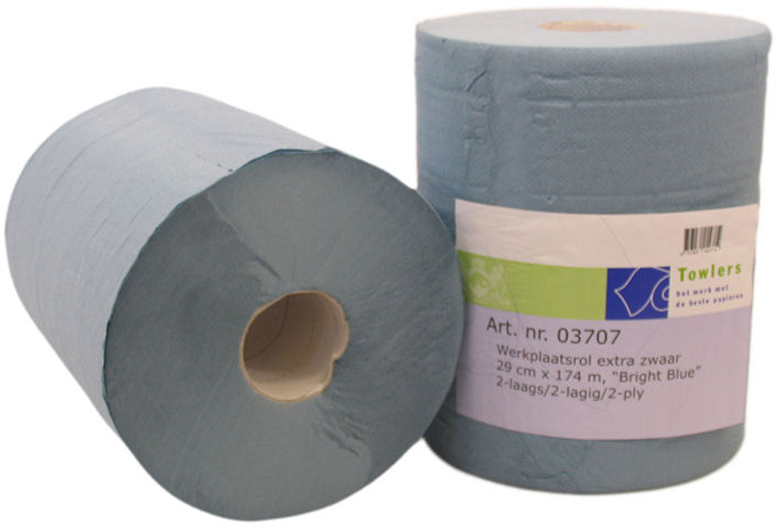 Cleaning paper workshop roll 26cm x 190m - heavy 2 ply paper (2 rolls)