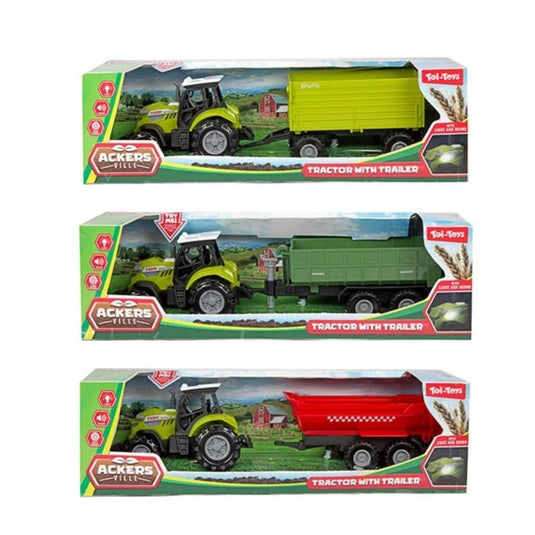 Toi-toys toi toys tractor met trailer 10cm