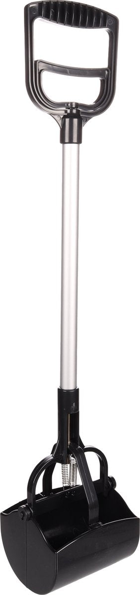 Flamingo poepschep piper – grijs zwart – 70,5 cm hoog – hygiënische afvalschep voor honden
