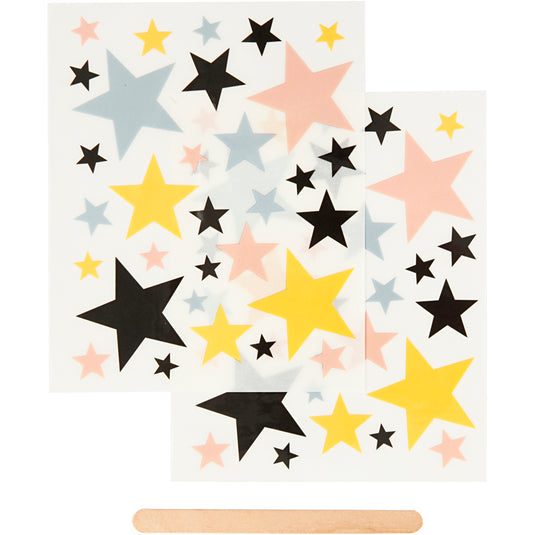 Creativ company rub-on stickers sterren, 2 vellen