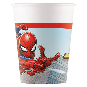 Globos papieren bekers fsc spider-man crime fighter, 8st.