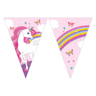 Globos papieren vlaggenlijn fsc eenhoorn regenboog kleuren, 3mtr.