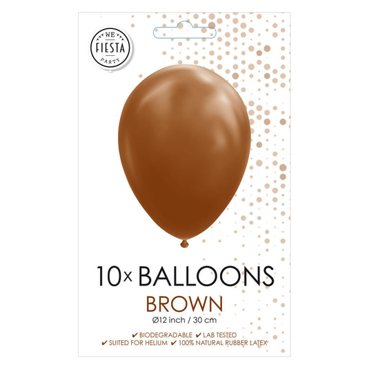Globos ballonnen bruin, 30cm, 10st.