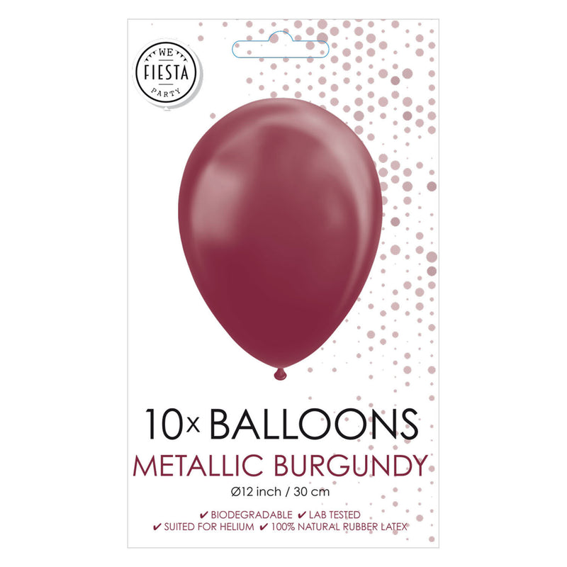 Load image into Gallery viewer, Globos Ballonnen Metallic Bordeaux 30cm, 10st.
