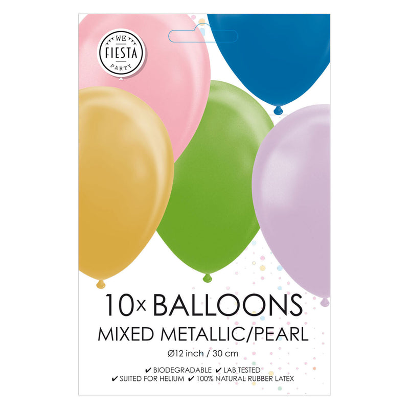 Load image into Gallery viewer, Globos ballonnen metallic pearl mix kleuren 30cm, 10st.
