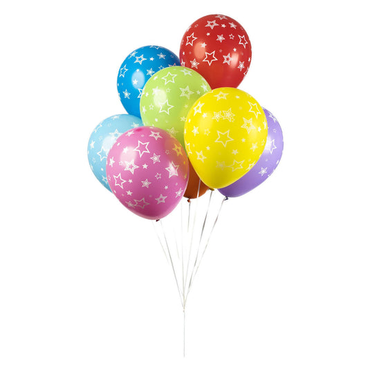 Globos ballonnen sterren mix kleuren 30cm, 8st.