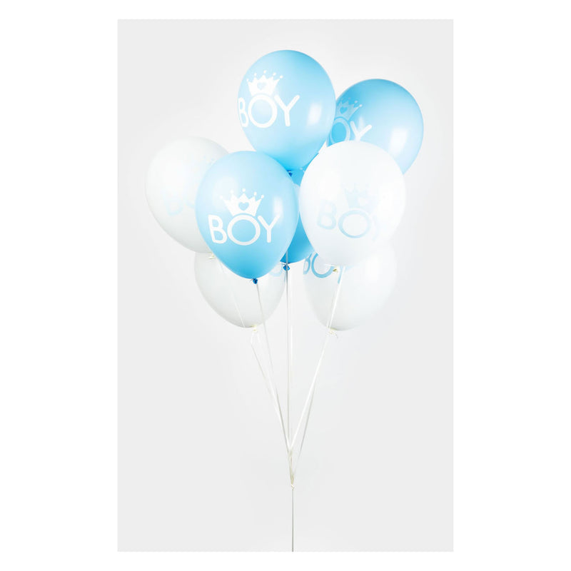 Load image into Gallery viewer, Ballonnen Zoon Baby Blauw Wit 30cm, 8st.
