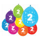 Globos ballonnen 2-zijdig geprint cijfer 2, 8st.