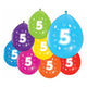 Globos ballonnen 2-zijdig geprint cijfer 5, 8st.