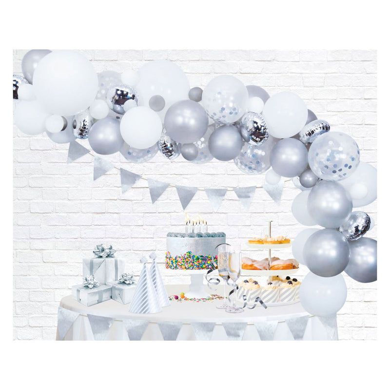 Load image into Gallery viewer, Globos ballonnen boog set zilver
