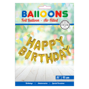 Globos folieballon tekst happy birthday goud