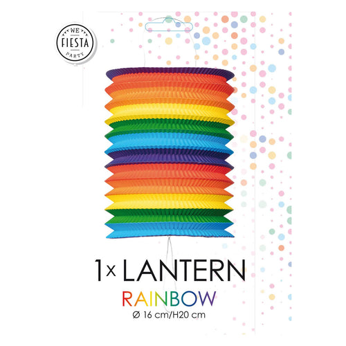 Globos papieren lantaarn regenboog, 16cm